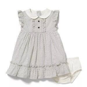 Janie and jack mini collared floral dress - black and white